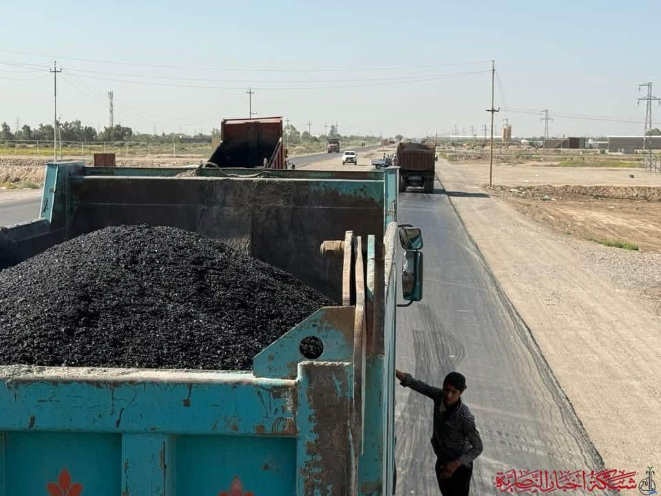 صورة من مقال: ذي قار: بدء أعمال إكساء طريق الفجر–الرفاعي بطبقة مبلمرة مقاومة للحرارة